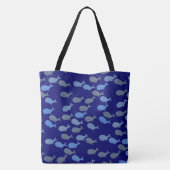 Tote Bag Baleines de mer bleu (Dos)