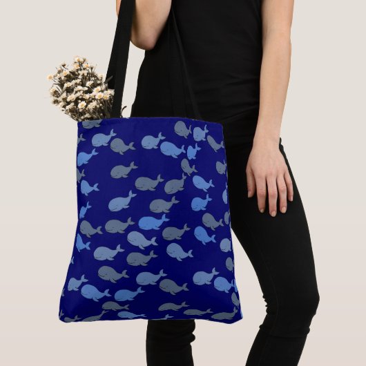 Tote Bag Baleines de mer bleu (De près)