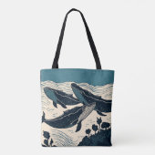Tote Bag Baleines Surf de la côte océanique Nouvelle-Écosse (Dos)