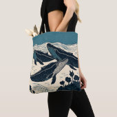 Tote Bag Baleines Surf de la côte océanique Nouvelle-Écosse (De près)