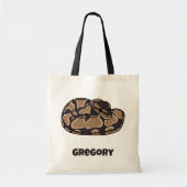 Tote Bag Ball Python Snake, Brown et Tan Personnalisé (Devant)