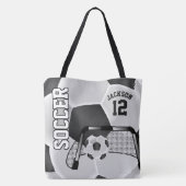 Tote Bag Balle de football noir et blanc (Dos)