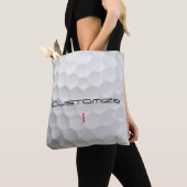 Tote Bag Balle de golf blanche texturée avec nom et numéro (De près)