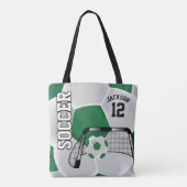 Tote Bag Balle de soccer verte et blanche (Dos)