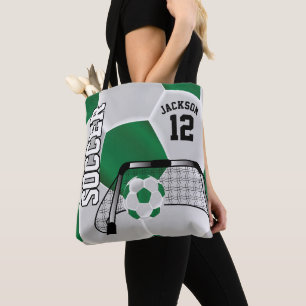 Tote Bag Balle de soccer verte et blanche