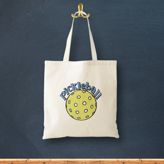 Tote Bag Balle en bleu avec balle jaune