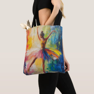 Tote Bag Ballerina Art Abstrait coloré