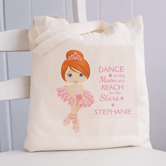 Tote Bag Ballerina aux cheveux rouges