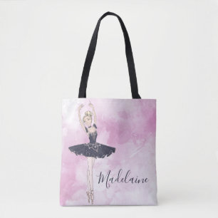 Tote Bag Ballerina bleu rose personnel