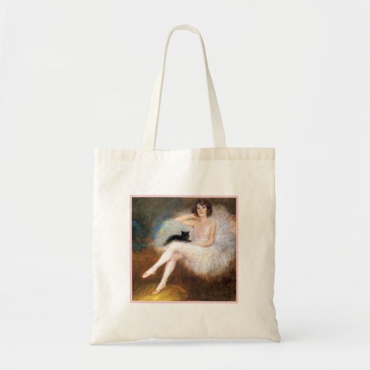 Tote Bag Ballerina et chat noir (Devant)