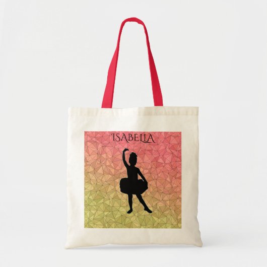 Tote Bag Ballerina fourre-tout avec nom personnalisé. (Devant)