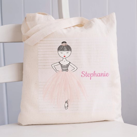 Tote Bag Ballerina in Pink Personalized