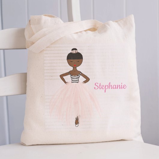 Tote Bag Ballerina noire en rose