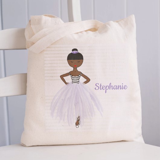 Tote Bag Ballerina noire en violet