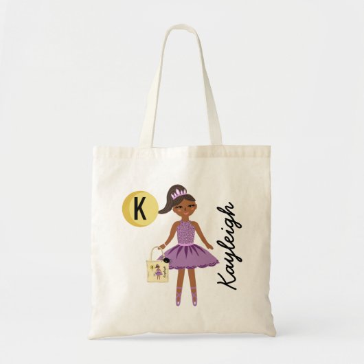 Tote Bag Ballerina Princess Halloween Traite Monogramme Nom (Devant)