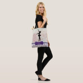 Tote Bag Ballerina Silhouette sur Elegant Motif Vintage (Sur le modèle)