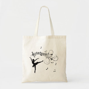 Tote Bag Ballerine dansant avec des notes de musique