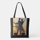 Tote Bag Ballet Dancing Couple Au Coucher Du Soleil Imprime (Dos)