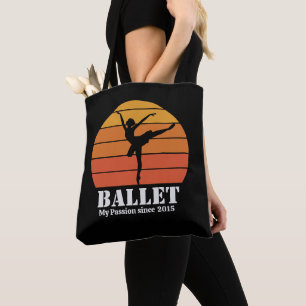 Tote Bag Ballet Hobby Retro Sunset Personnaliser