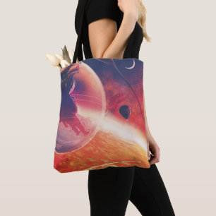 Tote Bag Ballon à air chaud extrême sur un paysage infernal