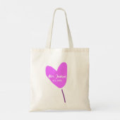 Tote Bag Ballon coeur rose Mme ajouter nom est. Ajouter ann (Dos)