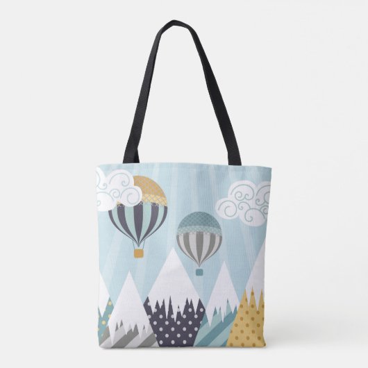 Tote Bag Ballons à air chaud bleu (Dos)