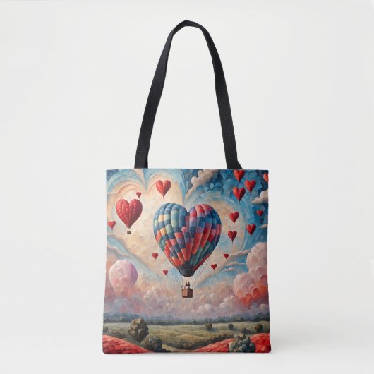 Tote Bag Balloon à air chaud en forme de coeur (Devant)