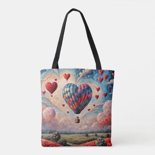 Tote Bag Balloon à air chaud en forme de coeur (Dos)