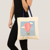 Tote Bag Balloon à air chaud rose parmi les nuages (Devant (produit))