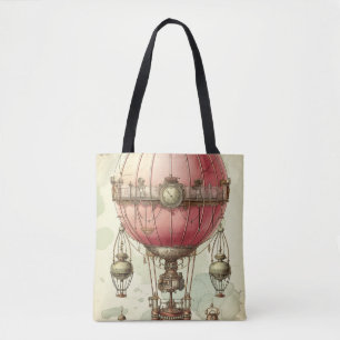 Tote Bag Balloon à air chaud rose vapeur vintage (2)