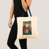 Tote Bag Baltimore Maryland Skyline Travel Art Vintage (Devant (produit))