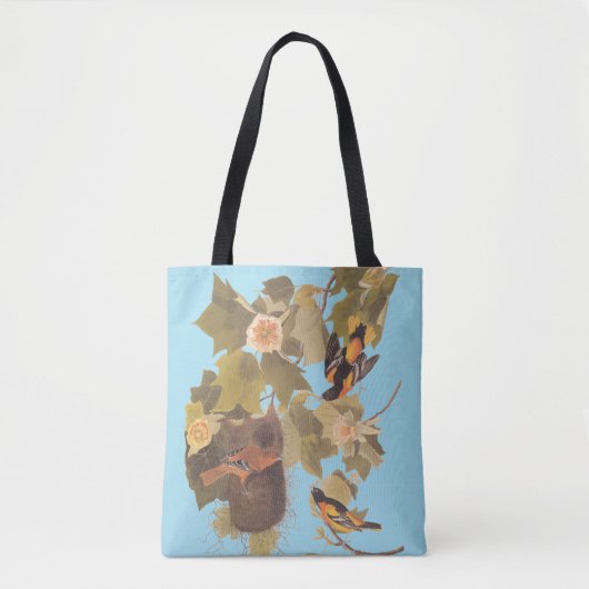 Tote Bag Baltimore Oiseaux d'Audubon à l'oriole dans le peu (Devant)