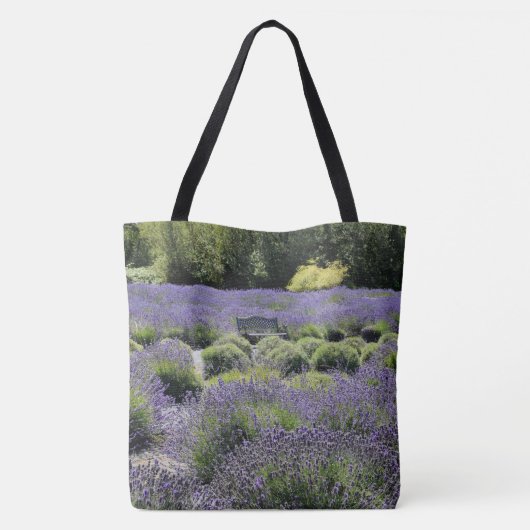 Tote Bag Banc dans un immense champ de lavande en séquence (Dos)