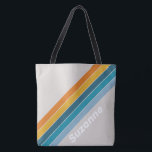 Tote Bag Bande arc-en-ciel rétro<br><div class="desc">"Retro Rainbow Stripe Sac fourre-tout" - une fusion vibrante de charme nostalgique et de style personnalisé. Ce sac fourre-tout n'est pas seulement un bagage, c'est un défilé de mode qui vous ramène aux jours colorés d'hier. Orné de bandes arc-en-ciel captivantes, il combine sans effort forme et fonction. Ce qui le...</div>