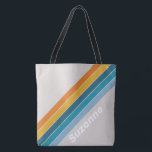 Tote Bag Bande arc-en-ciel rétro<br><div class="desc">"Retro Rainbow Stripe Sac fourre-tout" - une fusion vibrante de charme nostalgique et de style personnalisé. Ce sac fourre-tout n'est pas seulement un bagage, c'est un défilé de mode qui vous ramène aux jours colorés d'hier. Orné de bandes arc-en-ciel captivantes, il combine sans effort forme et fonction. Ce qui le...</div>