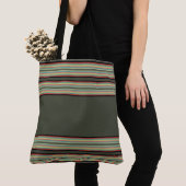 Tote Bag Bande Avec Vert Olivier (De près)