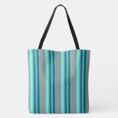 Tote Bag Bande d'auvent du milieu du siècle - turquoise & g (Dos)
