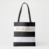 Tote Bag Bande de Cabane blanche noire (Devant)