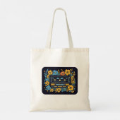 Tote Bag Bande de cassette avec fleurs (Dos)