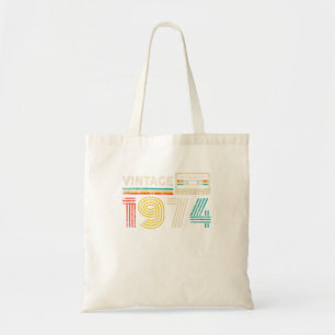 Tote Bag Bande de cassette vintage 1974 Anniversaire classi