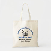 Tote Bag Bande de Marching du lycée bleu personnalisable (Devant)