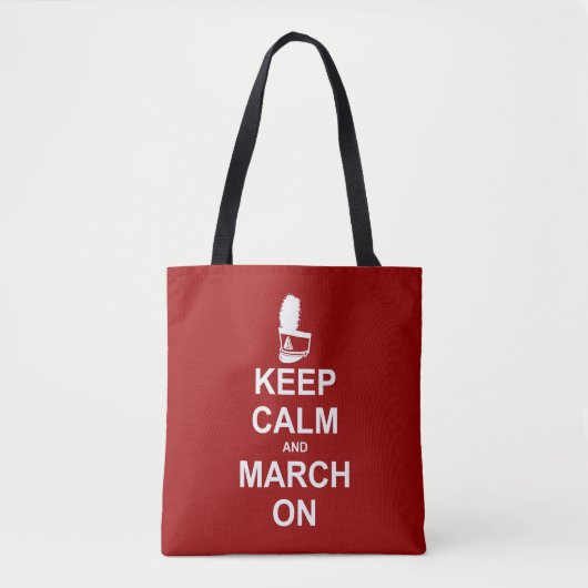 Tote Bag Bande de marquage | Gardez le calme et mars (Devant)