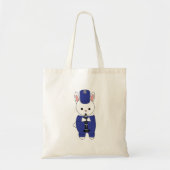Tote Bag Bande de Marquage Rabbit Clarinet Bleu Blanc (Devant)