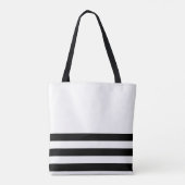 Tote Bag Bande de monogramme noire et aquatique (Dos)