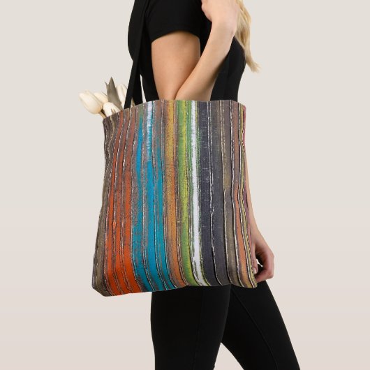 Tote Bag bande de peinture verticale (De près)