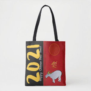 Tote Bag Bande dessinée Chinois traditionnel Ox Année 2021