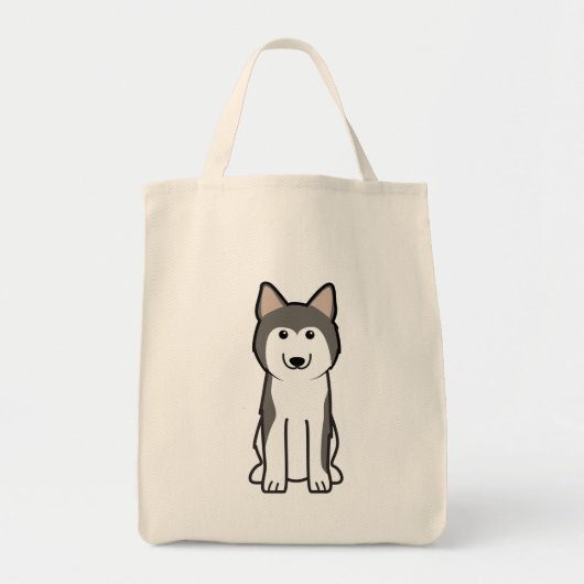 Tote Bag Bande dessinée de chien de chien de traîneau (Devant)