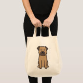 Tote Bag Bande dessinée de chien de Terrier de frontière (Devant (produit))
