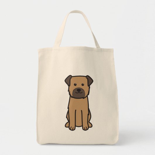 Tote Bag Bande dessinée de chien de Terrier de frontière (Devant)