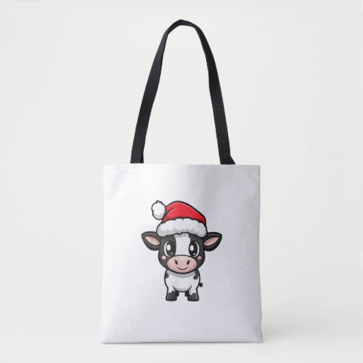 Tote Bag Bande dessinée de Noël de vache (Devant)